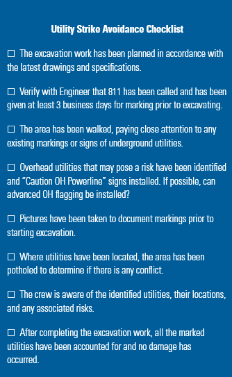 Utility Strike Checklist