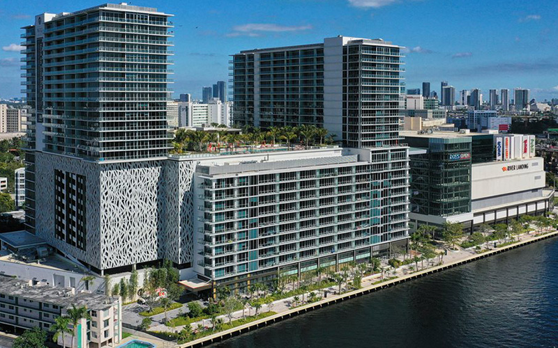Modern buildings in a prosperous area.